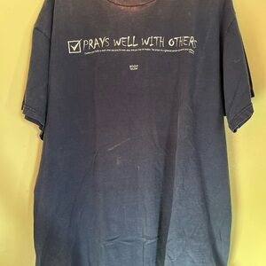 vintage 2001 kerusso jesus 100% cotton shirt xl fader prays well  with others